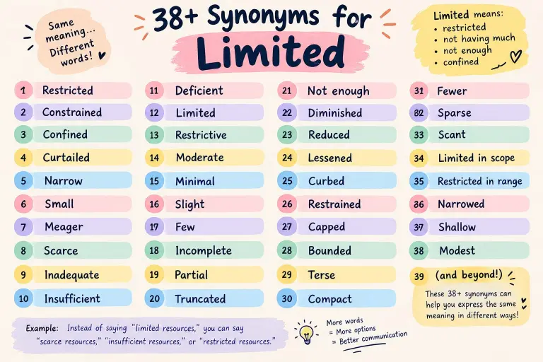Scope of 38+Synonyms for Limited