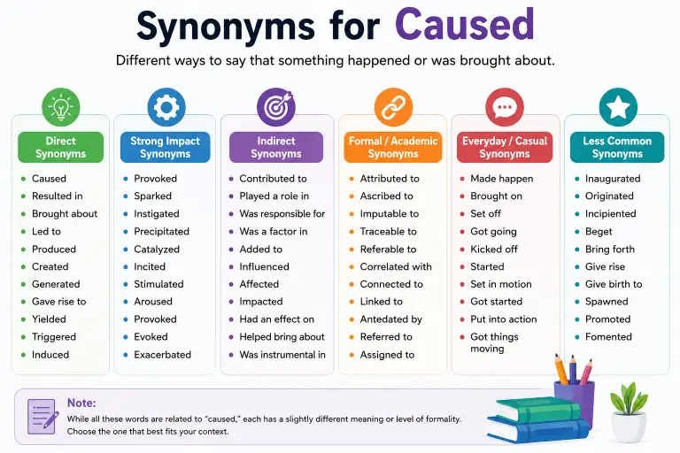 Synonyms for Caused