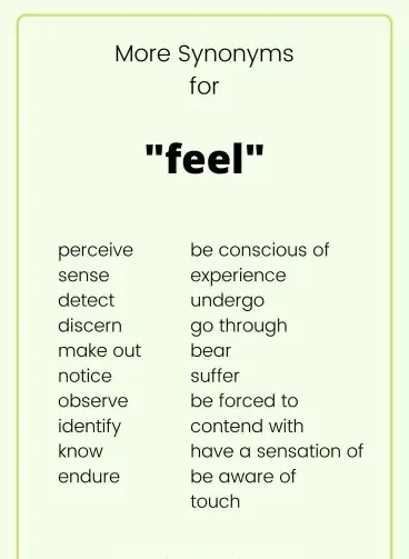 More formal synonyms for feeling