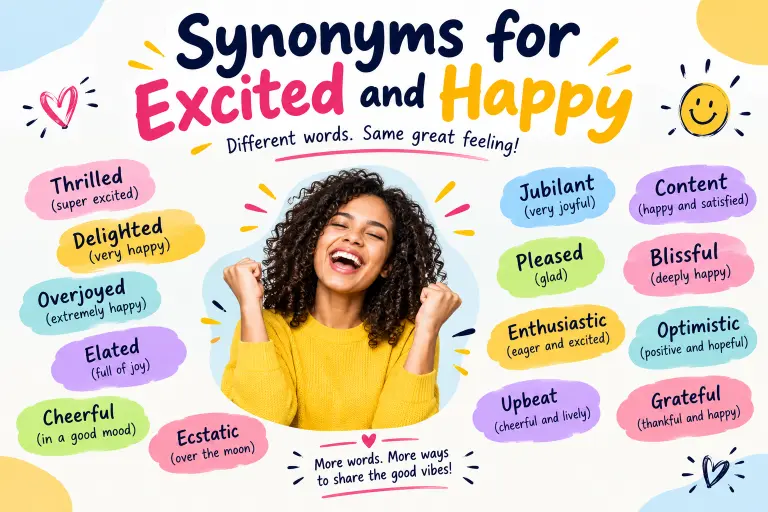 synonyms for excited and happy